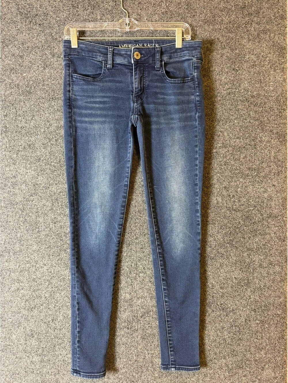 American Eagle Super Stretch X Jegging Jeans Womens Medium Blue Denim 6L